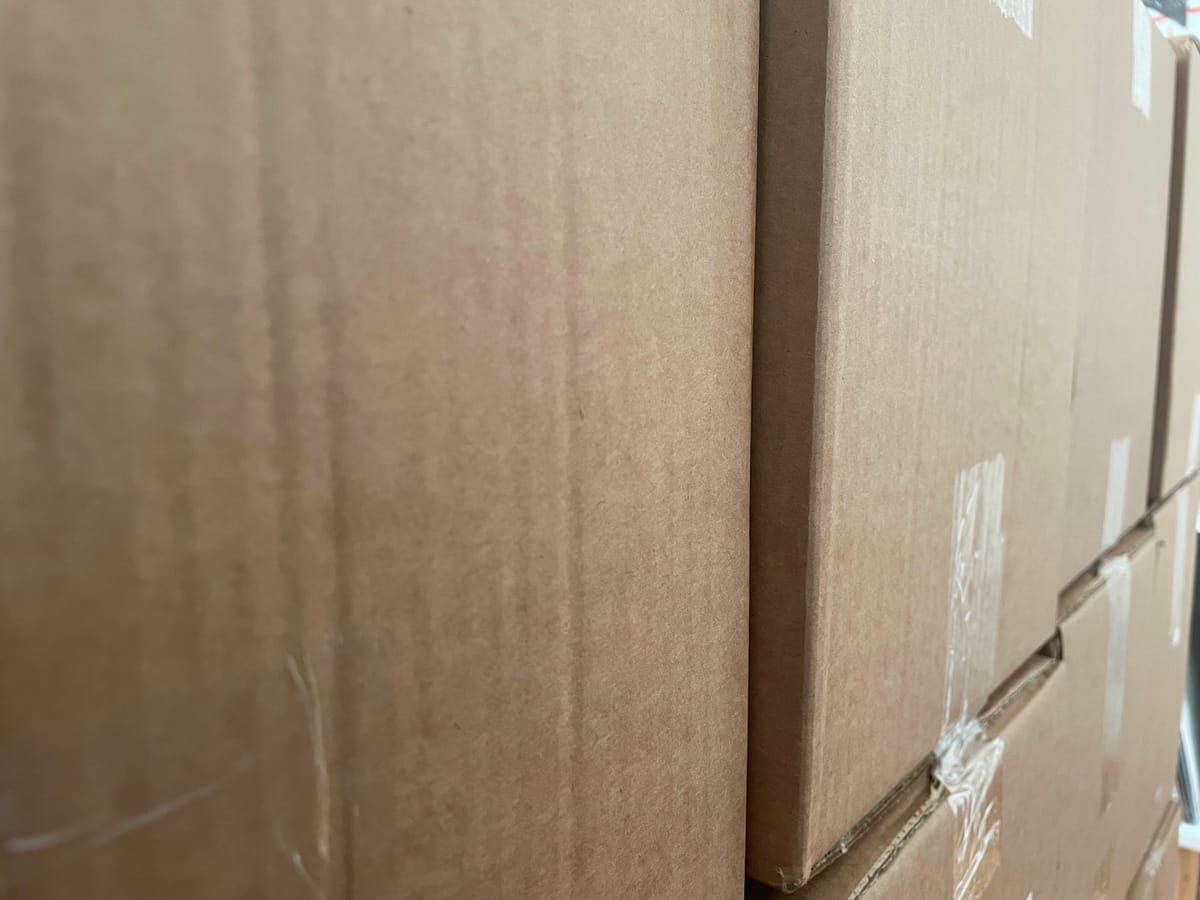 Fifteen boxes of books